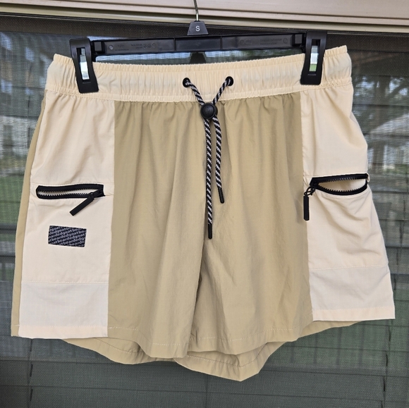 Bearded Goat Women's Summit shorts Khaki/black Drawstring Sz Large - Picture 2 of 13
